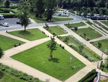 Rasen dient der flächigen Gestaltung in Parks