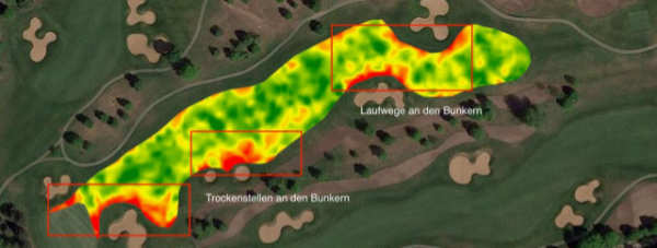 Beispiel-Auswertung der Satellitendaten für Fairway 5 GC St. Leon Rot.
