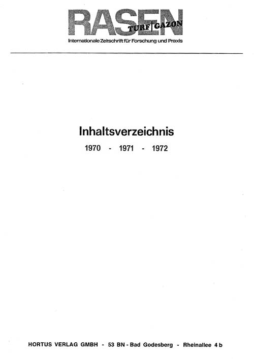 Ausgaben 1970-1971-1972